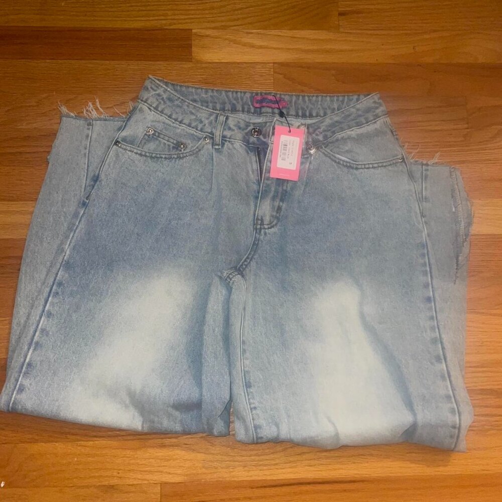 edikted blue low rise jeans